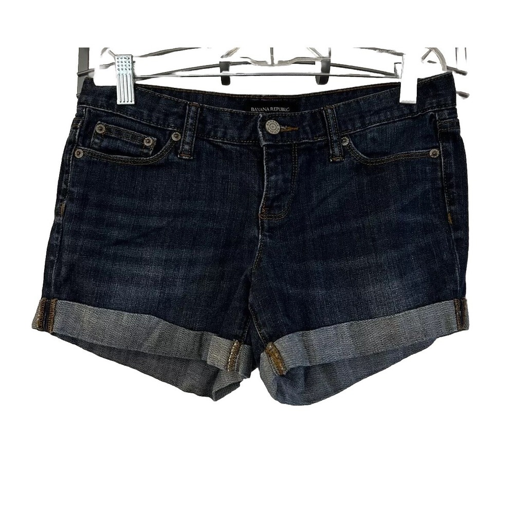 Banana Republic Denim Utility Shorts Cuffed Medium Wash‎ Women's Size 2 / 26